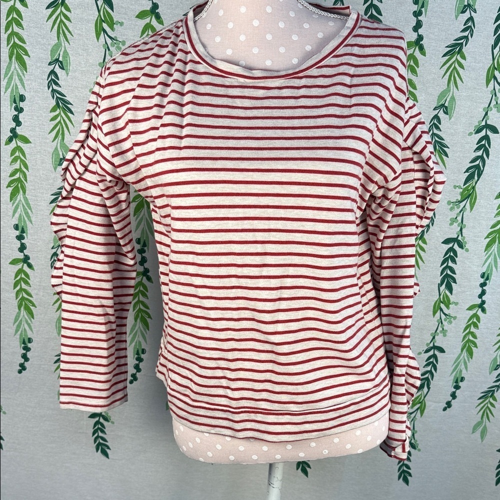 Lucky Brand Red and White Striped Shirt C2